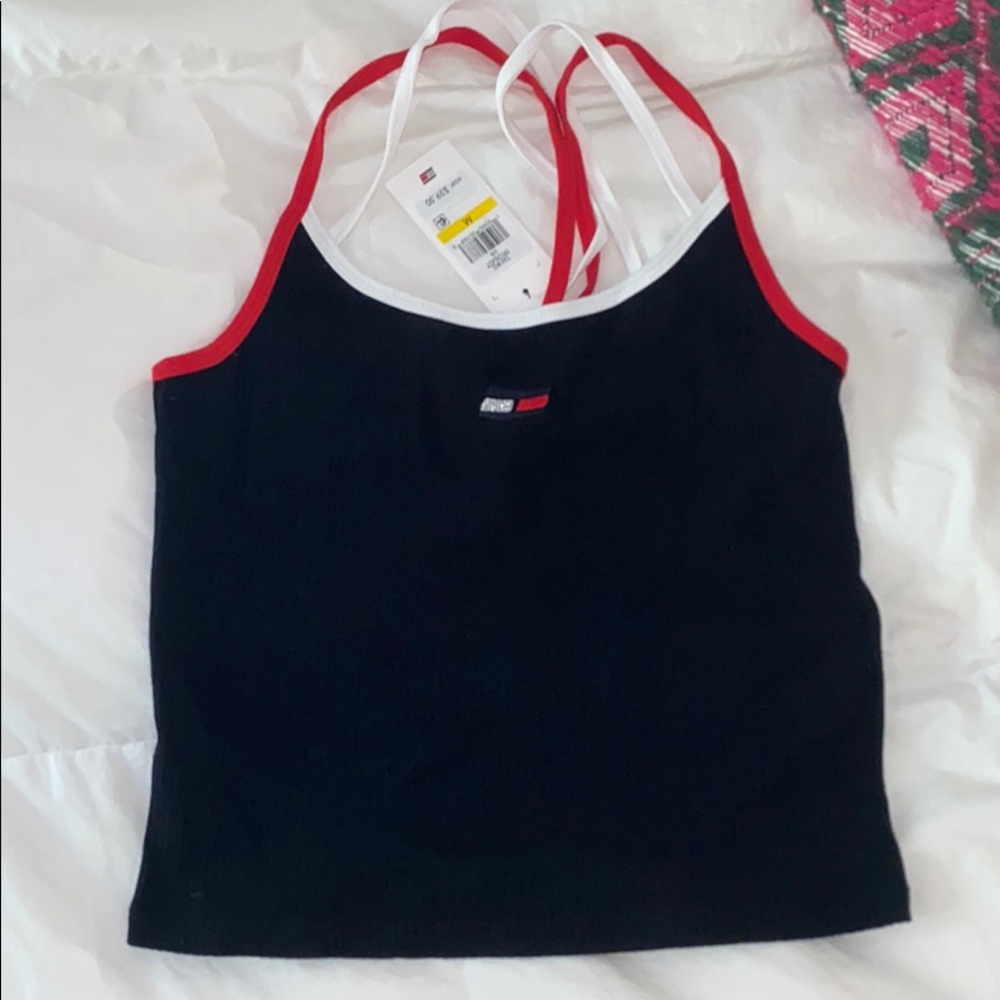 Waffle Knit, strappy Tommy Hilfiger crop top. Nwt